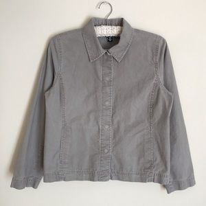 Eileen Fisher Snap-up Light Jean Style Collared Jacket
